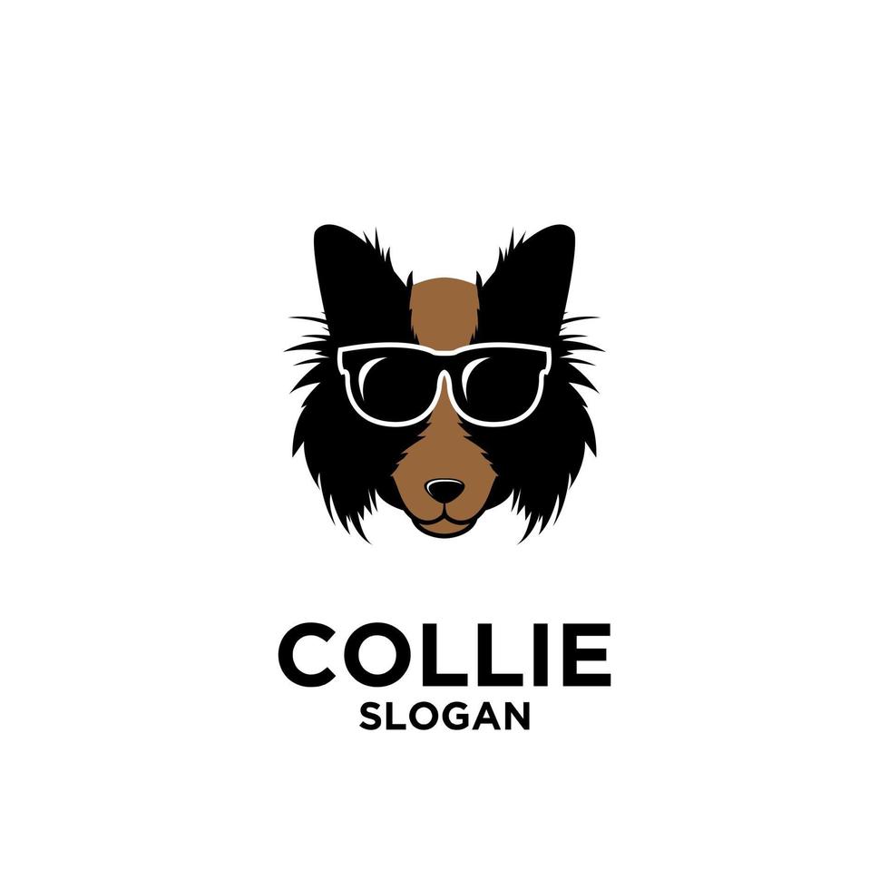 création de logo simple chien colley vecteur