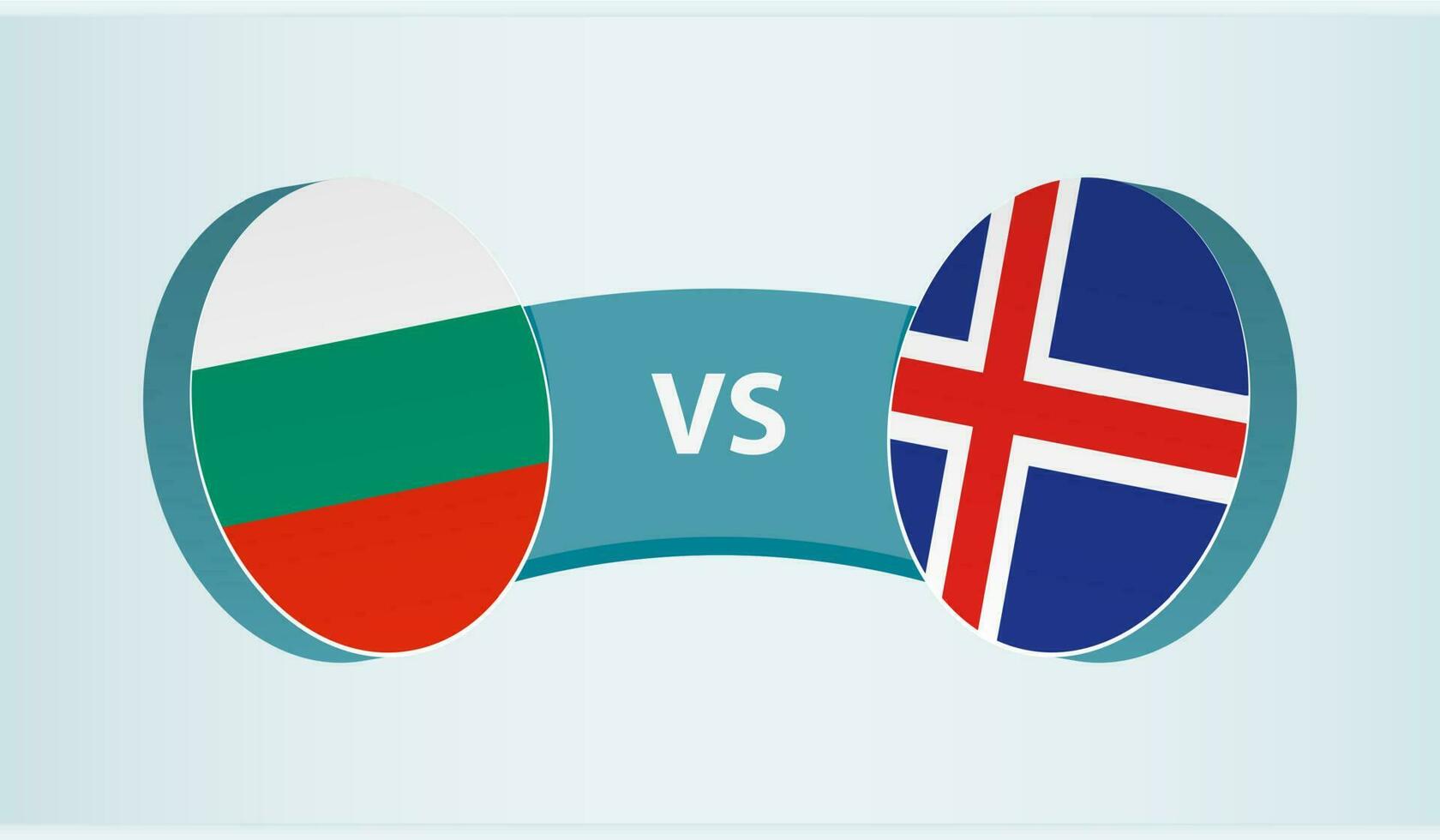 Bulgarie contre Islande, équipe des sports compétition concept. vecteur