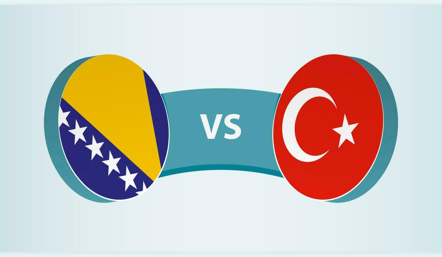 Bosnie et herzégovine contre Turquie, équipe des sports compétition concept. vecteur