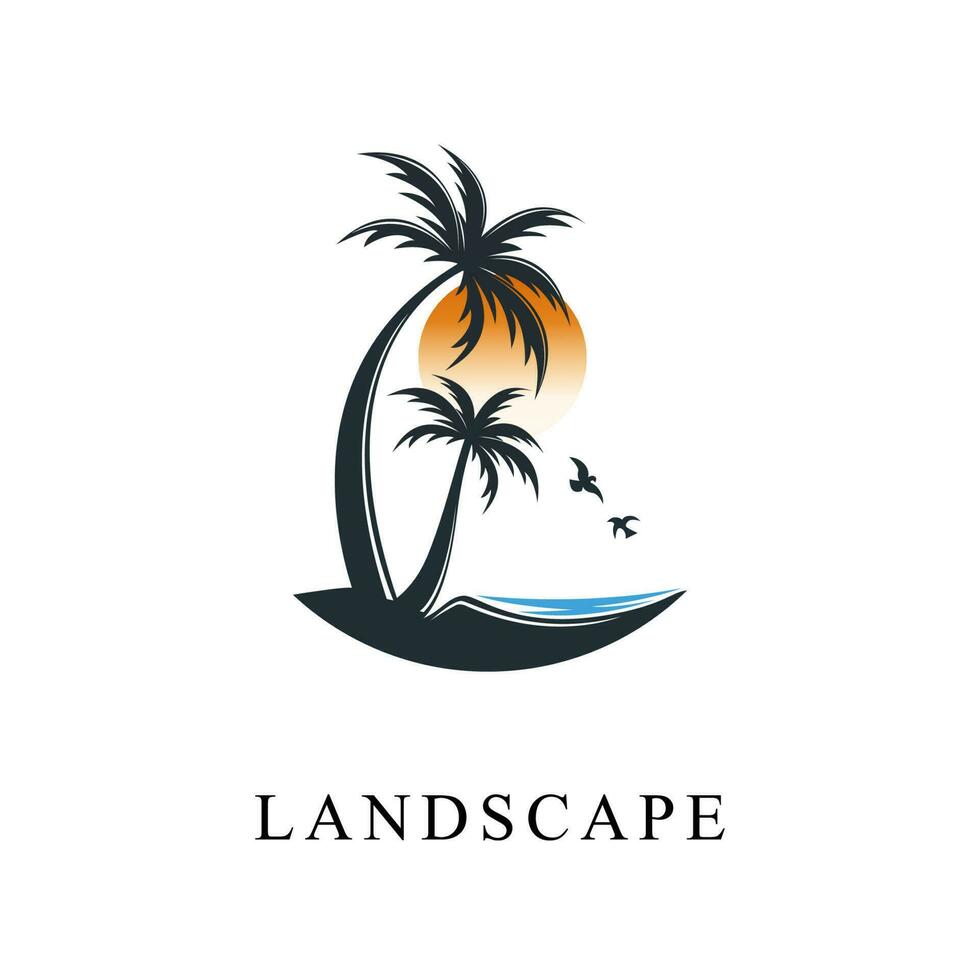paysage logo conception isolé blanc Contexte. paysage Facile logo symbole vecteur illustration