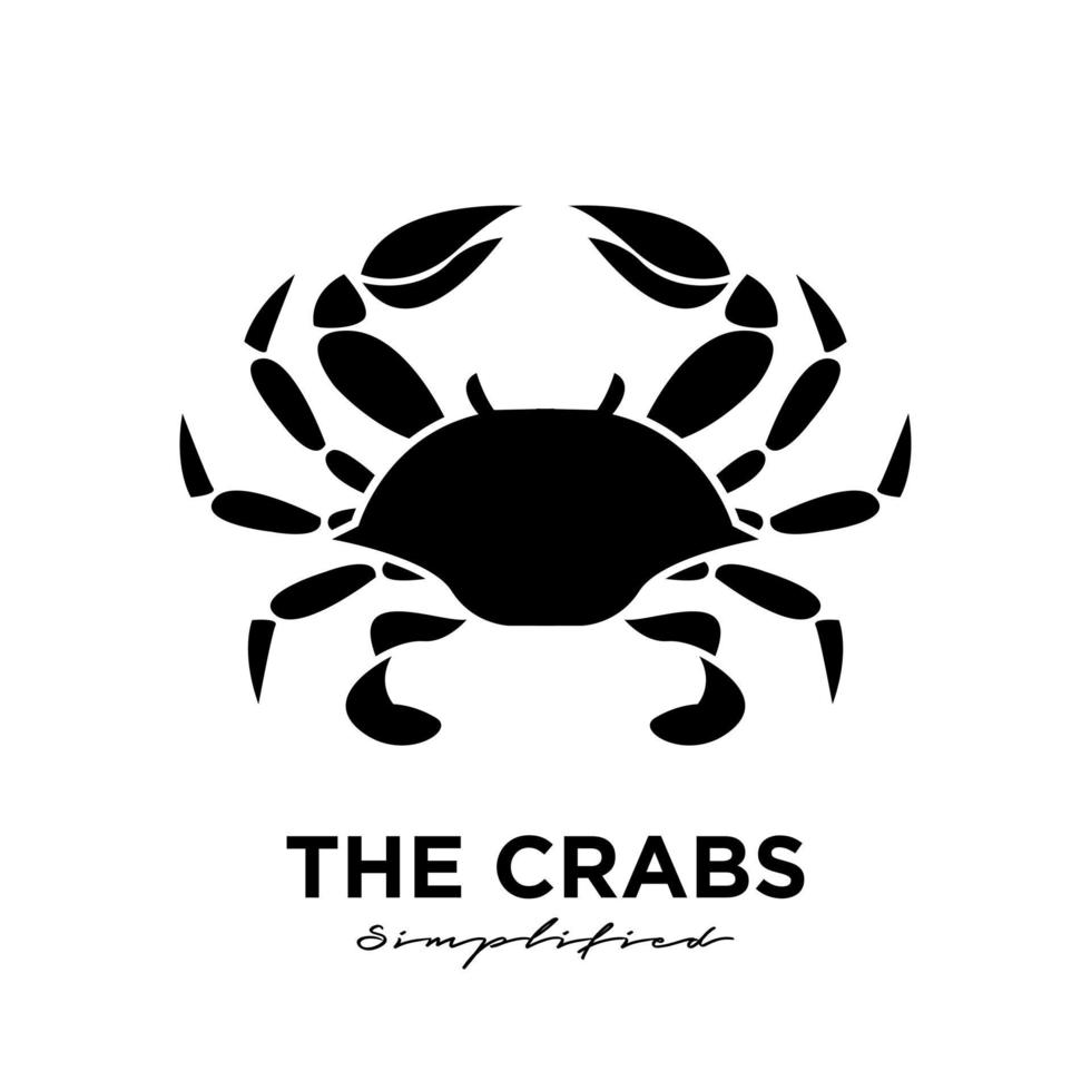 modèle de vecteur de conception de logo noir crabe premium design moderne illustration vectorielle