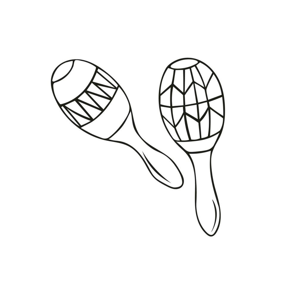 mexicain maracas icône, la musique et instrument, du son signe vecteur graphique sur une blanc Contexte.