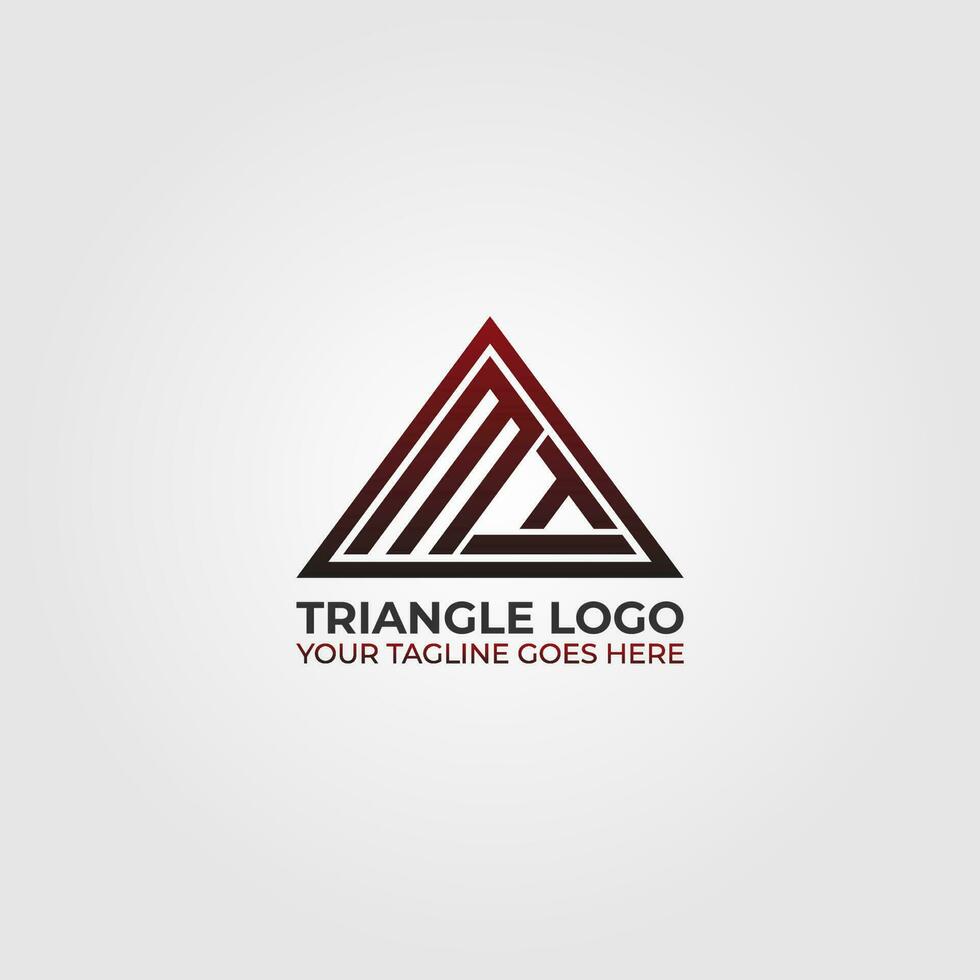 mti initiale Triangle monogramme vecteur logo conception rouge Couleur moderne pente