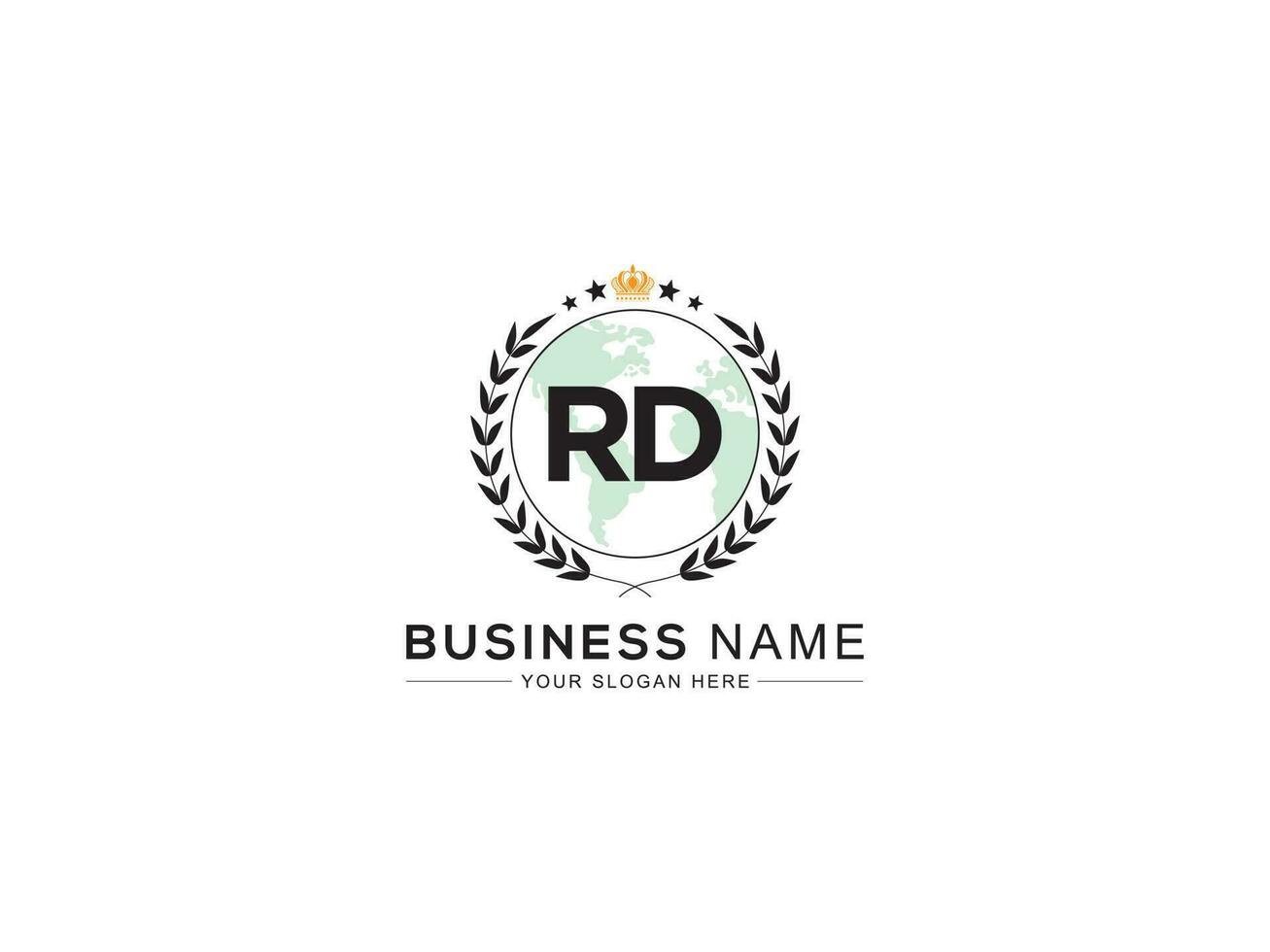 Royal couronne rd logo icône, initiale luxe rd logo lettre vecteur art