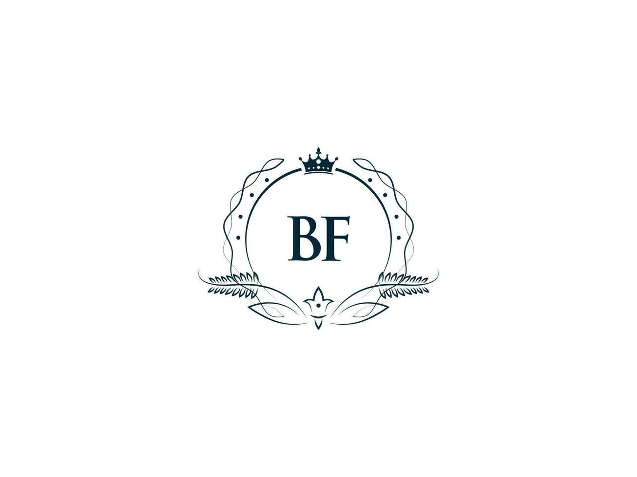 professionnel bf luxe affaires logo, féminin couronne bf fb logo lettre vecteur icône