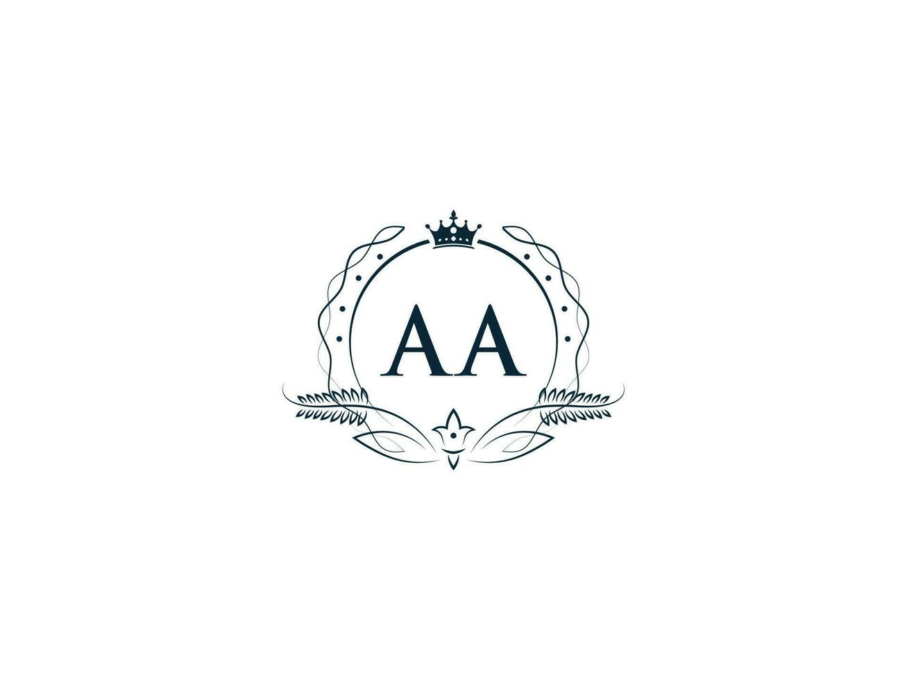 typographique aa féminin couronne logo, unique aa une une cercle lettre logo conception vecteur