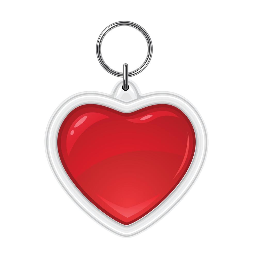 pendentif coeur rouge sur fond blanc neige vecteur