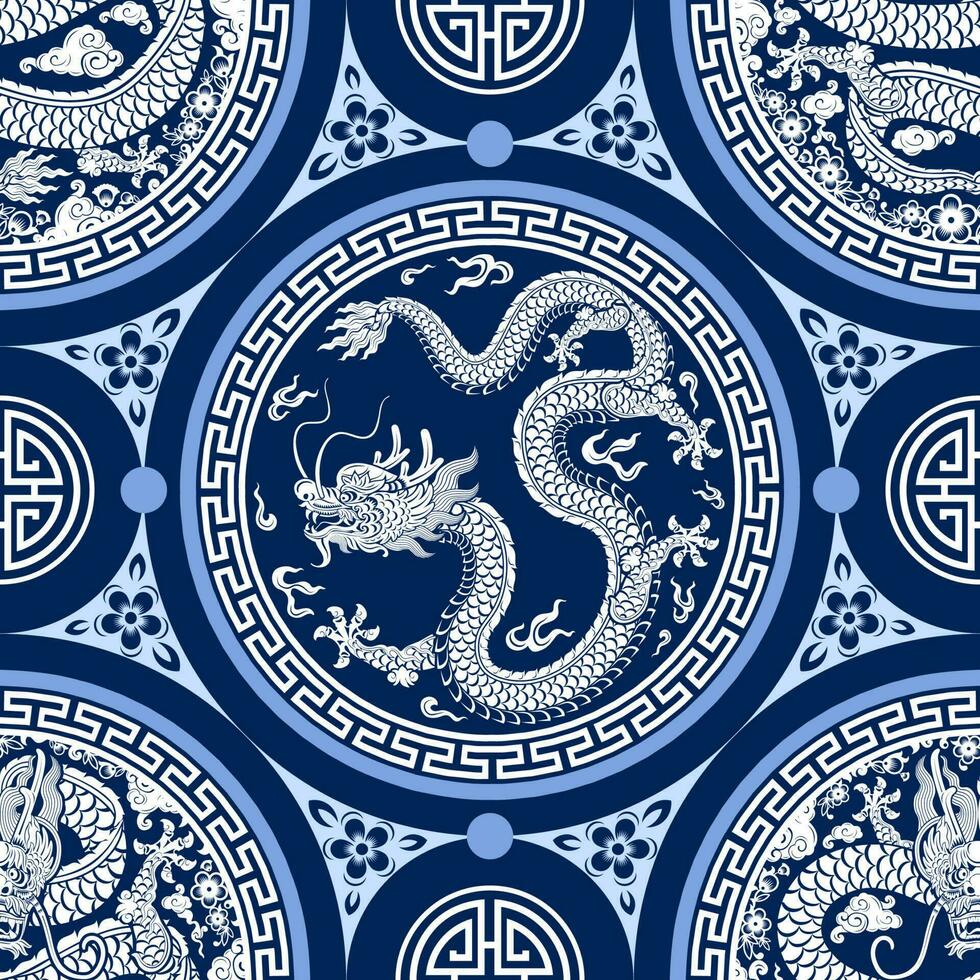 sans couture modèle content chinois Nouveau année 2024 le dragon zodiaque signe vecteur