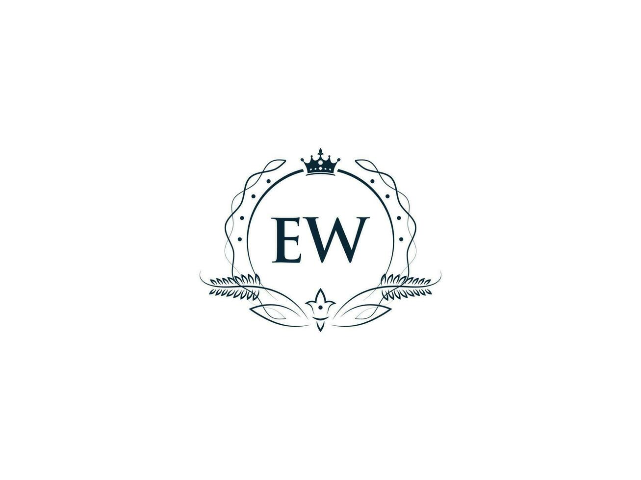 minimal euh logo icône, luxe couronne euh nous féminin lettre logo icône vecteur