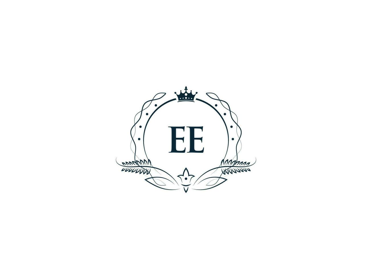 minimal ee logo icône, luxe couronne ee e e féminin lettre logo icône vecteur