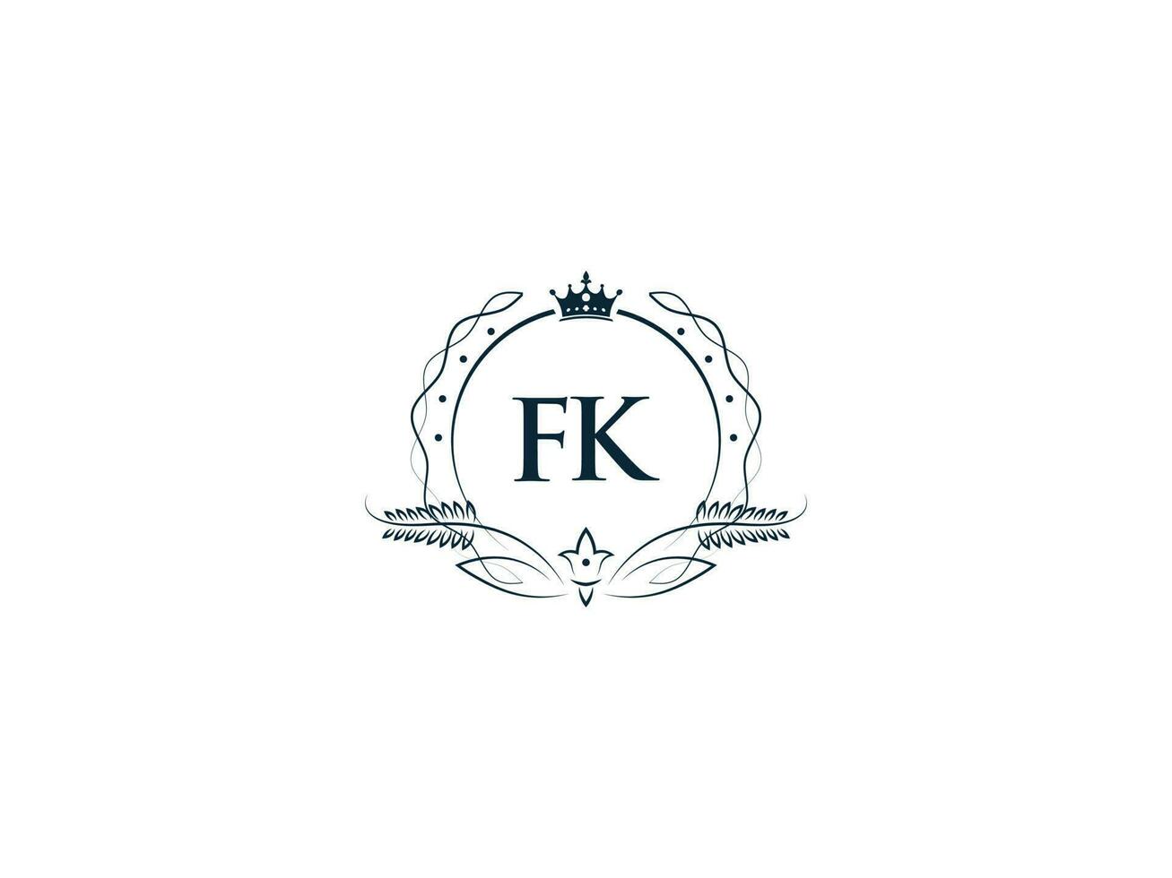 monogramme luxe fk logo lettre, minimal féminin fk kf logo icône vecteur Stock