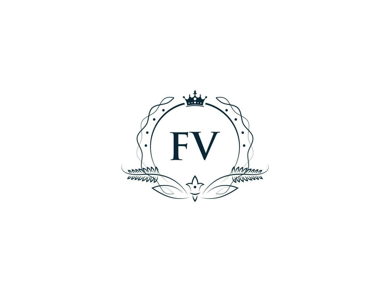 monogramme luxe fv logo lettre, minimal féminin fv vf logo icône vecteur Stock