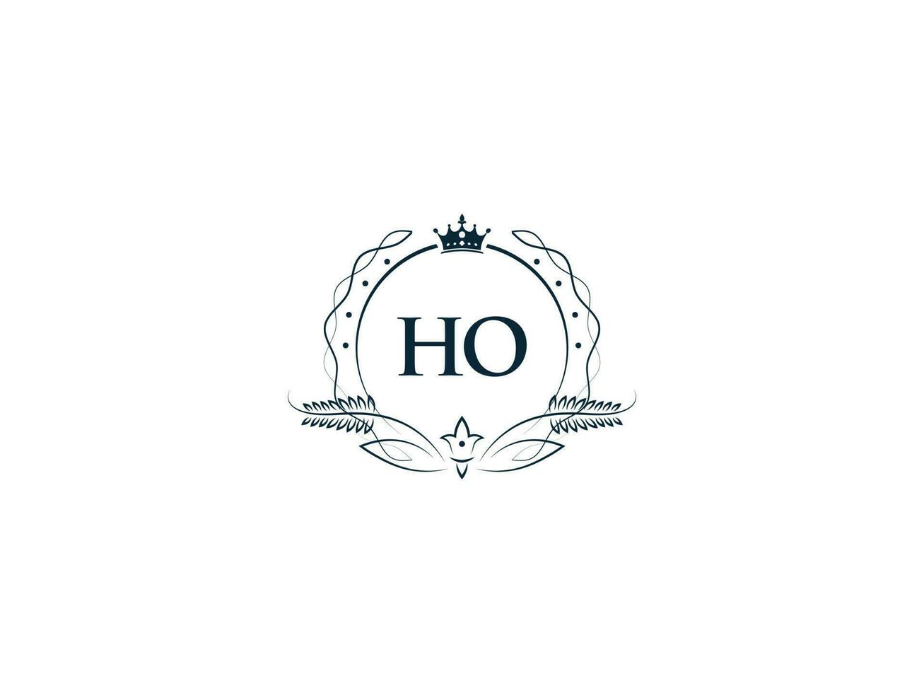 féminin couronne ho Roi logo, initiale ho Oh logo lettre vecteur art