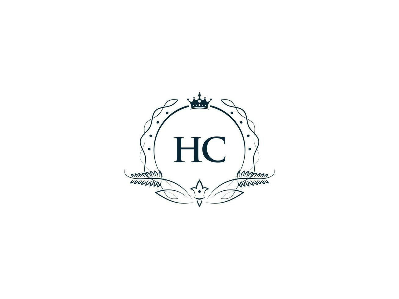 féminin couronne hc Roi logo, initiale hc ch logo lettre vecteur art
