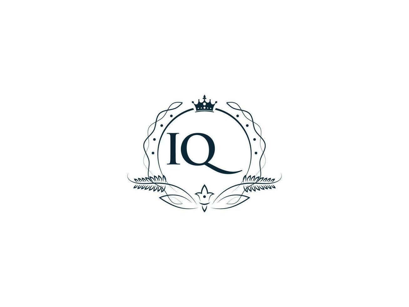 monogramme luxe iq logo lettre, Créatif couronne iq qi féminin entreprise logo vecteur