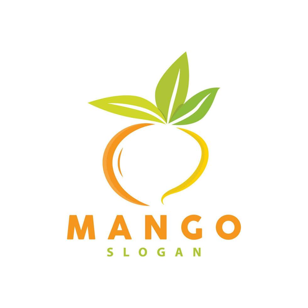 mangue logo, fruit conception Facile minimaliste style, fruit jus vecteur, icône symbole illustration vecteur