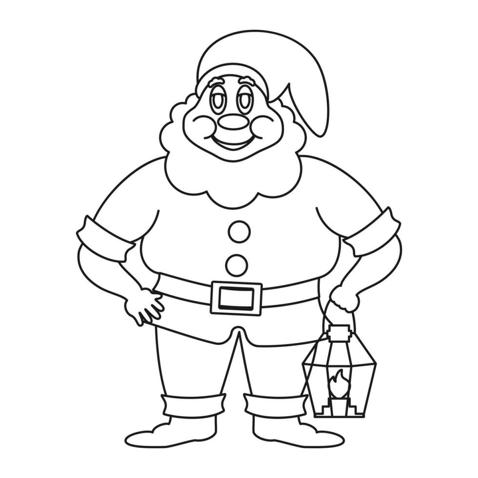 vecteur noir et blanc illustration. gnome. image pour coloration. enfants illustration.