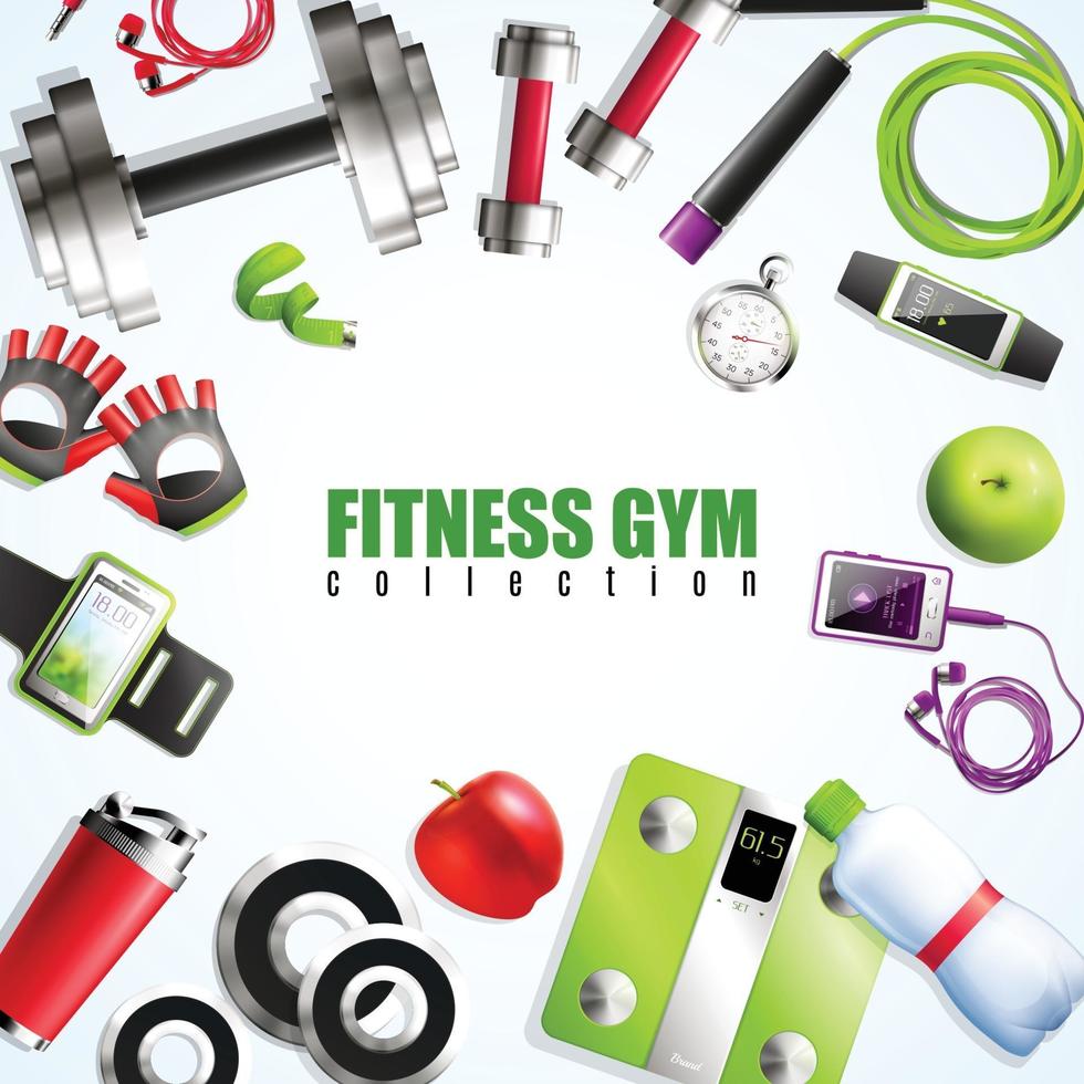 illustration vectorielle de fitness gym composition vecteur