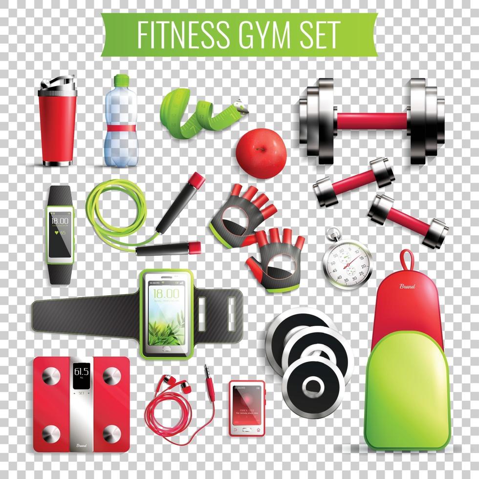 illustration vectorielle de fitness gym transparent set vecteur