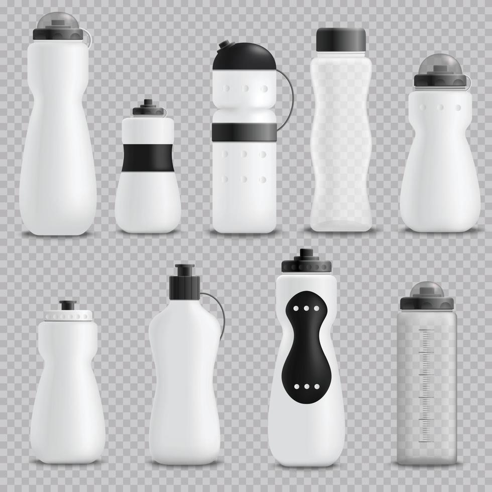 bouteilles de remise en forme ensemble réaliste illustration vectorielle transparent vecteur