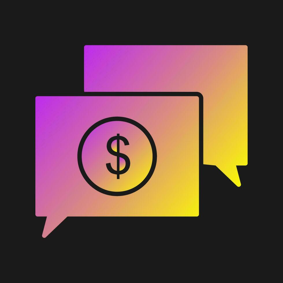 icône de vecteur de conversation d'argent
