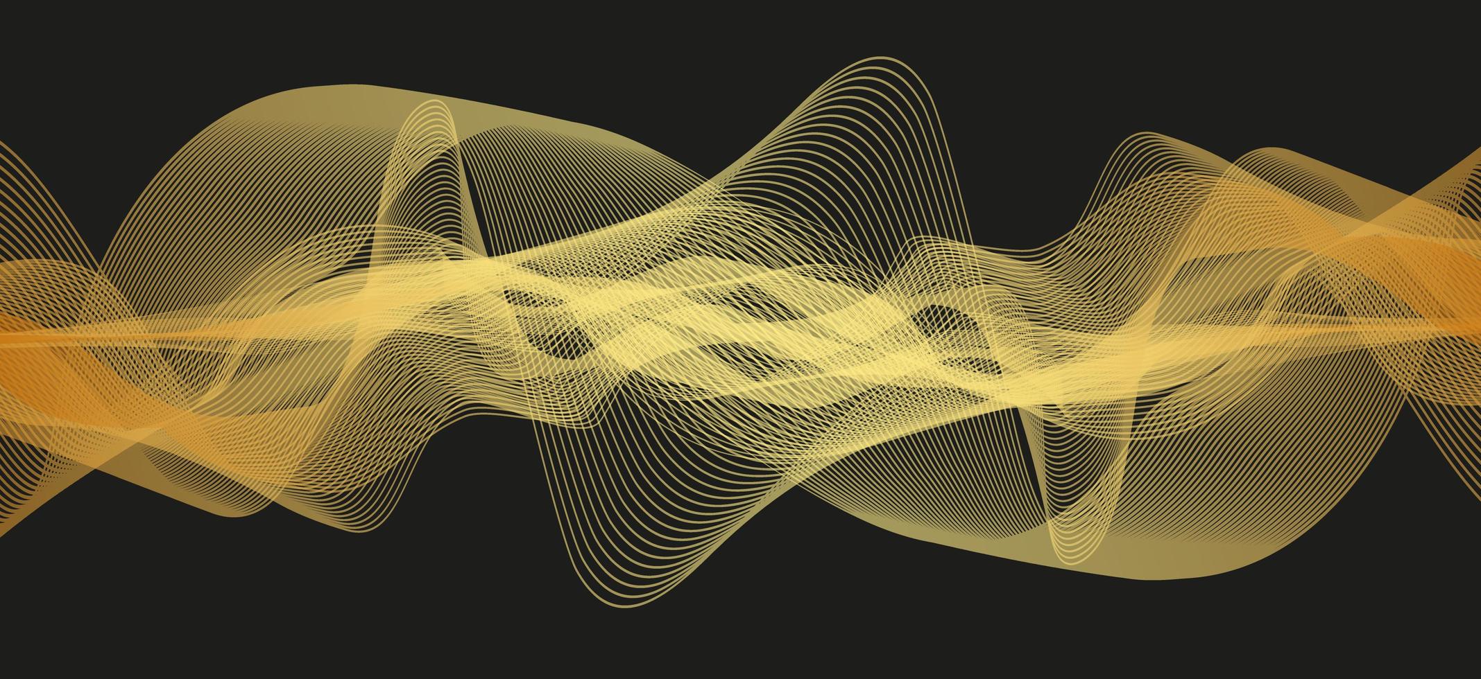 technologie de fond d'onde sonore or et concept de diagramme d'onde de tremblement de terre vecteur