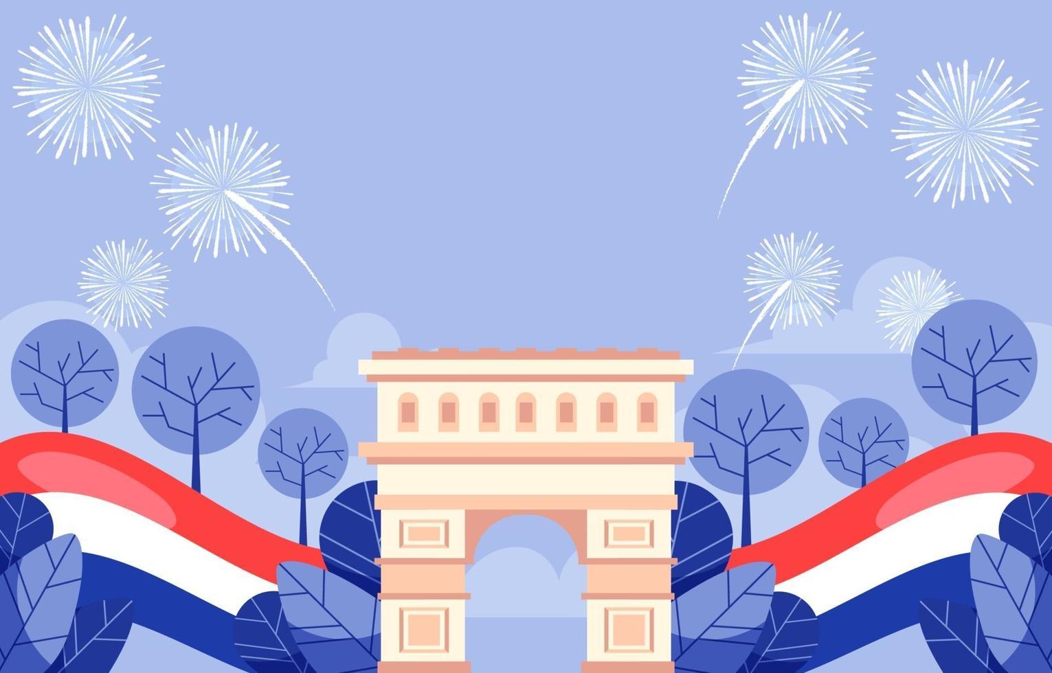 bastille day fête de la nation française vecteur