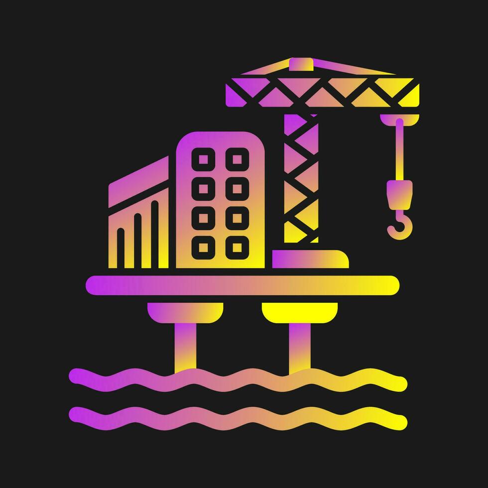 icône de vecteur de plate-forme pétrolière