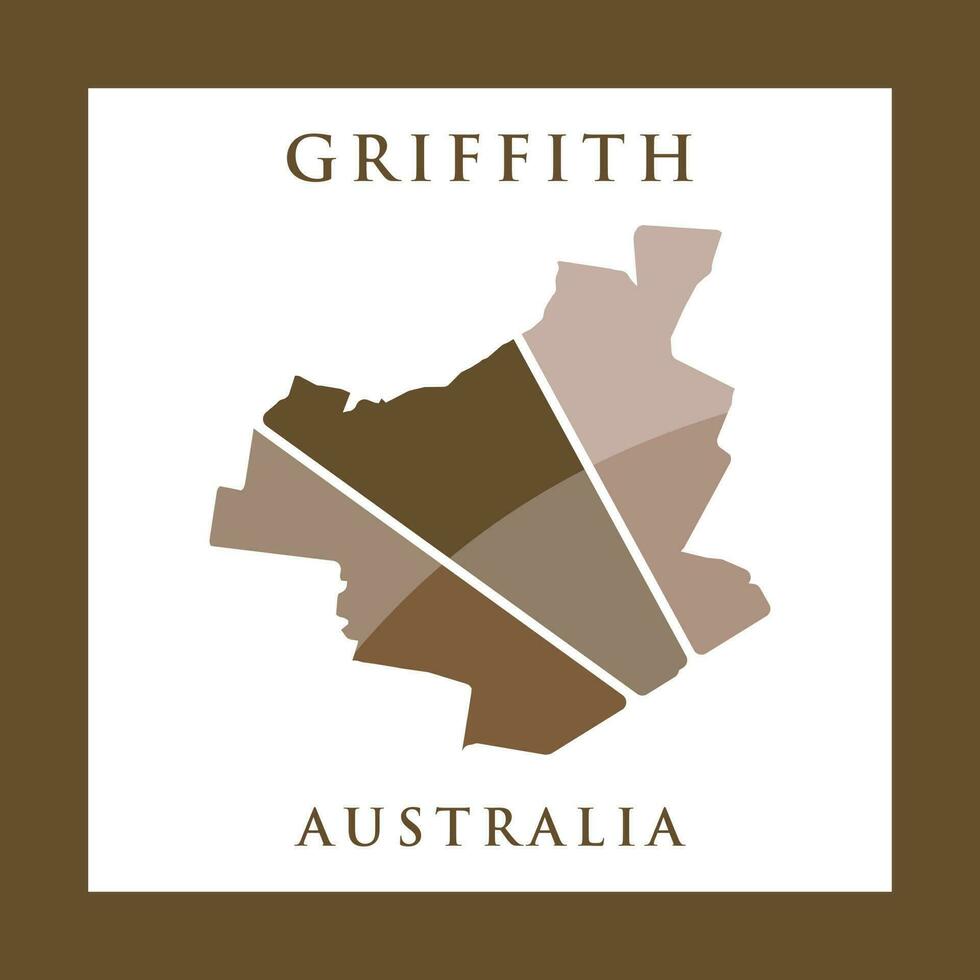 Griffith ville carte géométrique illustration Créatif logo vecteur