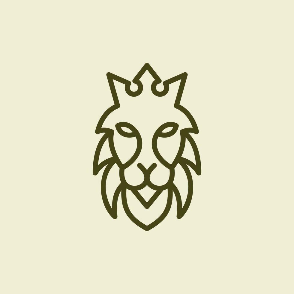 Lion Roi tête ligne Créatif logo vecteur