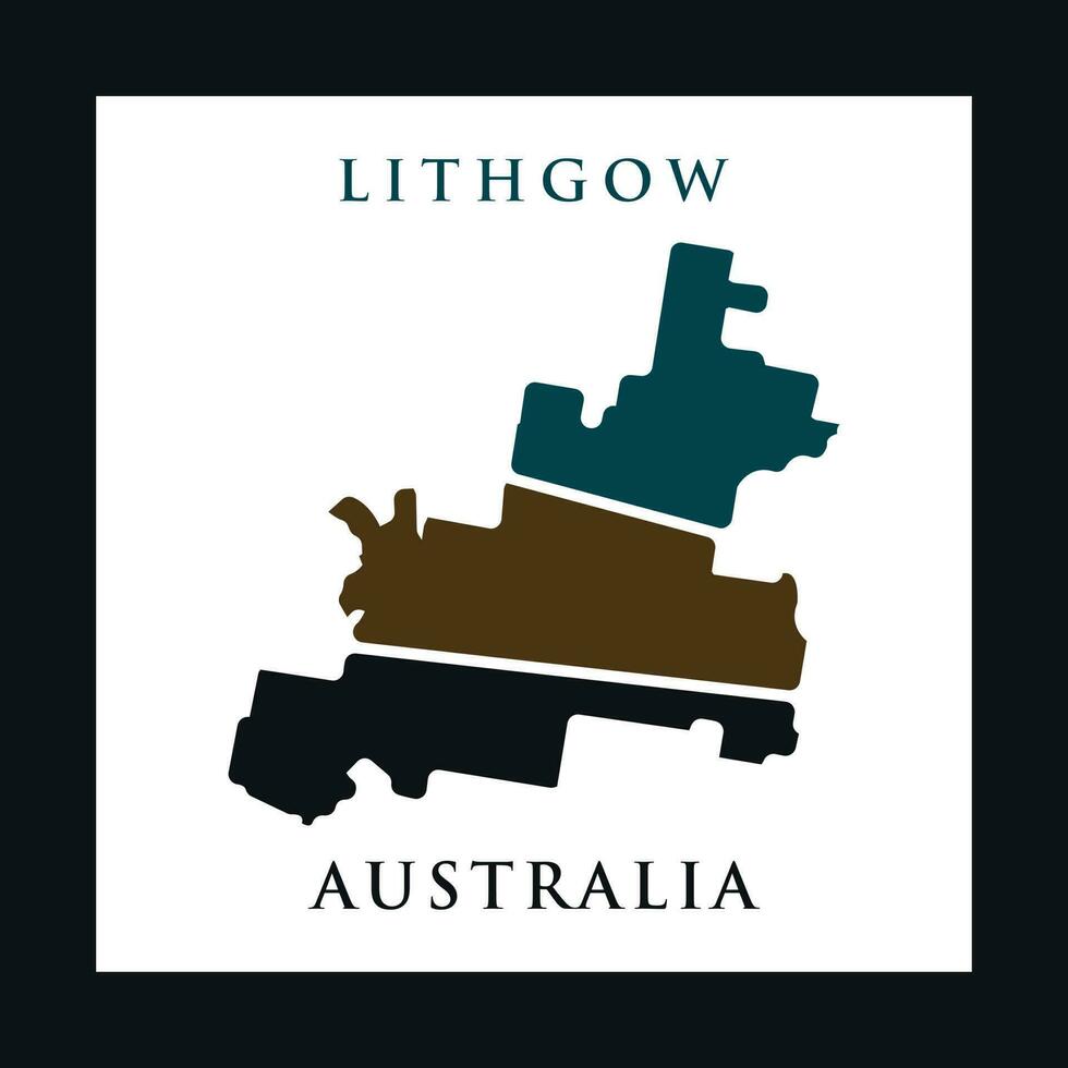 litgow ville carte illustration Créatif logo vecteur