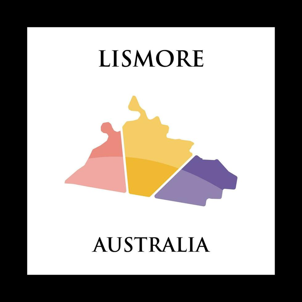 lismore ville carte géométrique logo conception vecteur