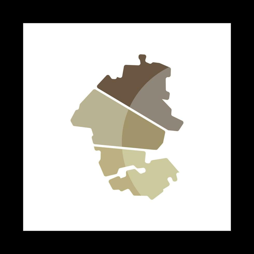 yenakijeve ville carte géométrique Créatif logo vecteur