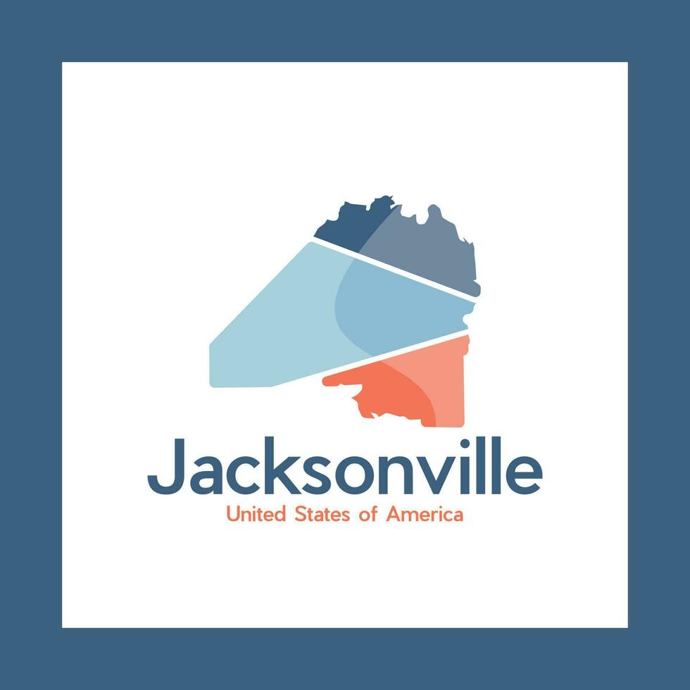 carte de jacksonville ville géométrique Créatif logo vecteur