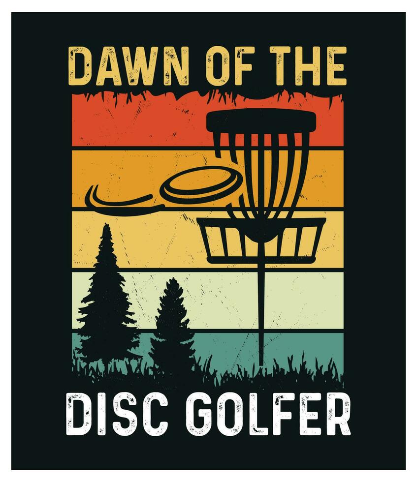 conception de t-shirt de golf de disque vecteur