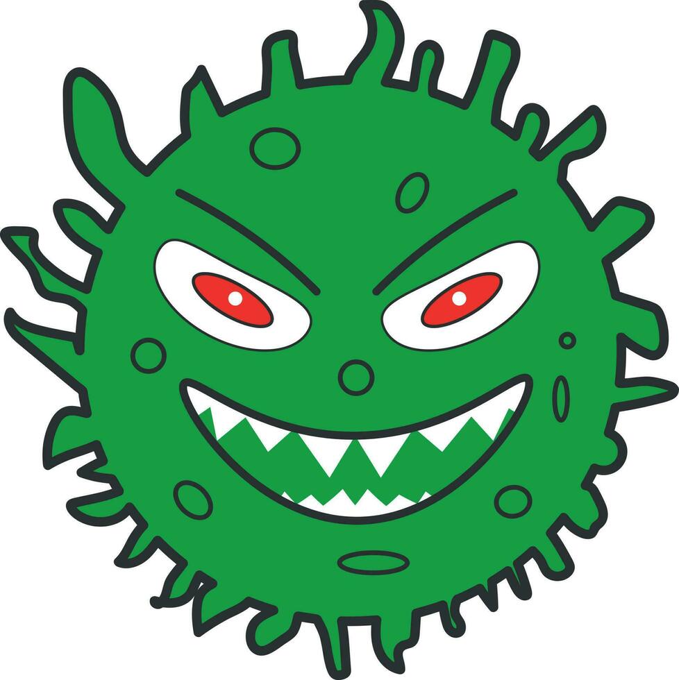 couronne virus dessin animé vecteur illustration avec visage