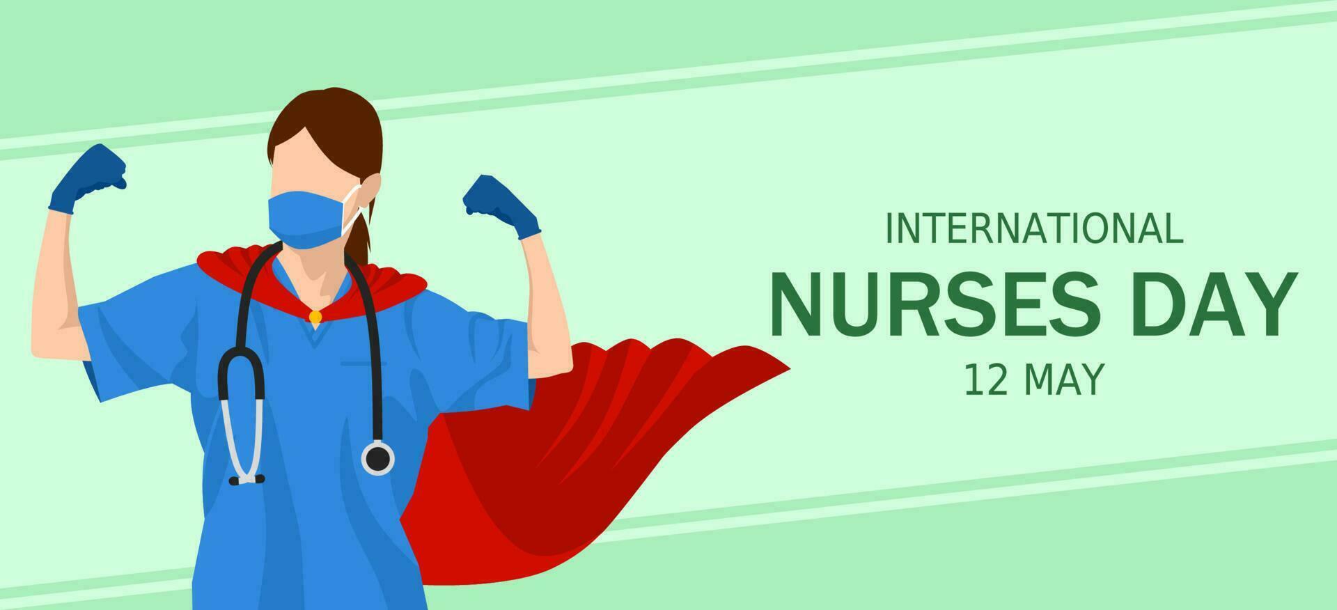 international infirmières journée. vecteur illustration. adapté pour affiche, bannières, campagne et salutation carte.