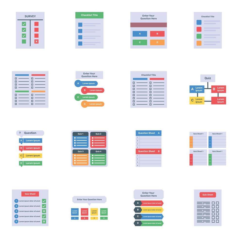 modèles de liste de contrôle à plat vecteur