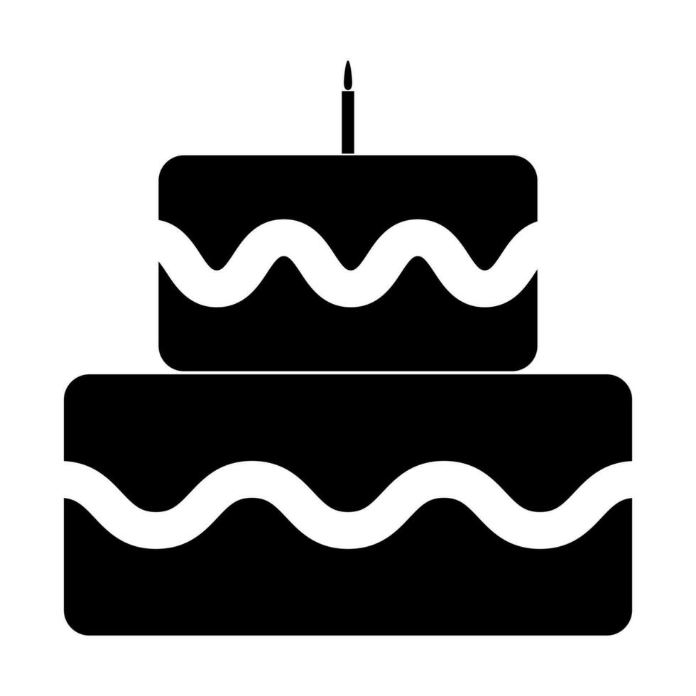 anniversaire gâteau signe plat vecteur icône avec longue ombre. gâteau avec brûlant bougies symbole.illustration