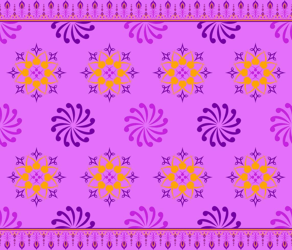 ethnique populaire géométrique sans couture modèle dans foncé violet vecteur
