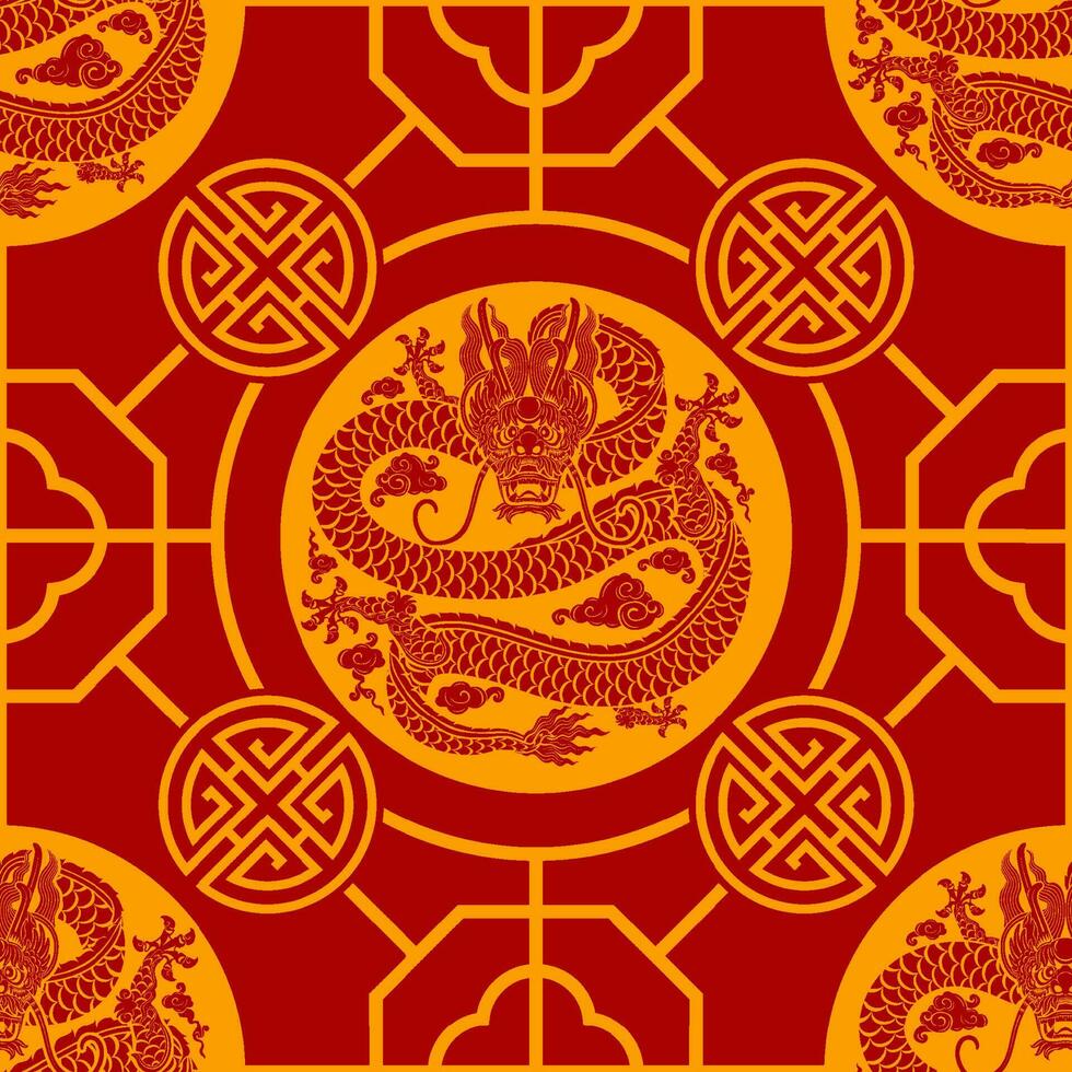 sans couture modèle content chinois Nouveau année 2024 le dragon zodiaque signe vecteur