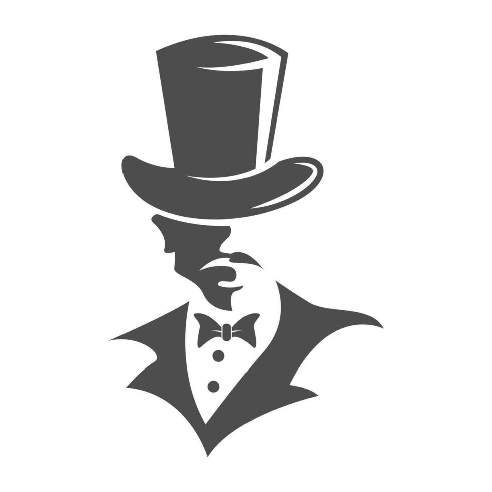 magicien et magicien chapeau icône logo conception vecteur
