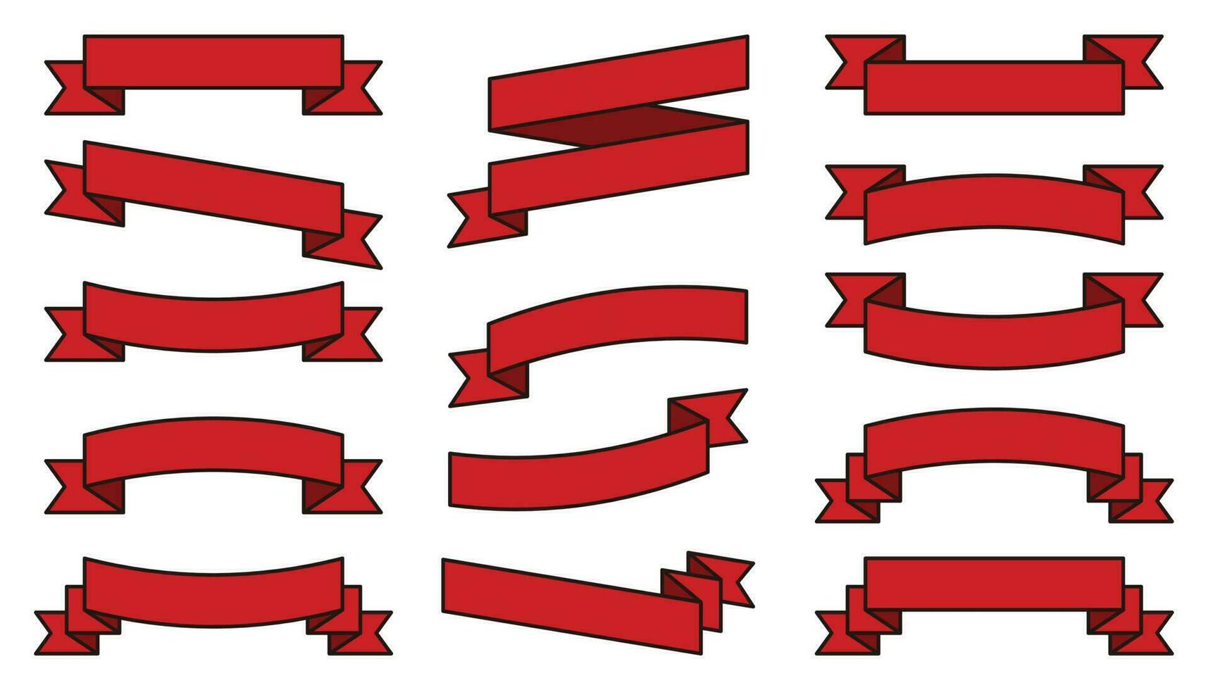 ensemble de plat conception ruban icône avec élégant couleur, vecteur illustration de charte ornement, certificat, bannière.