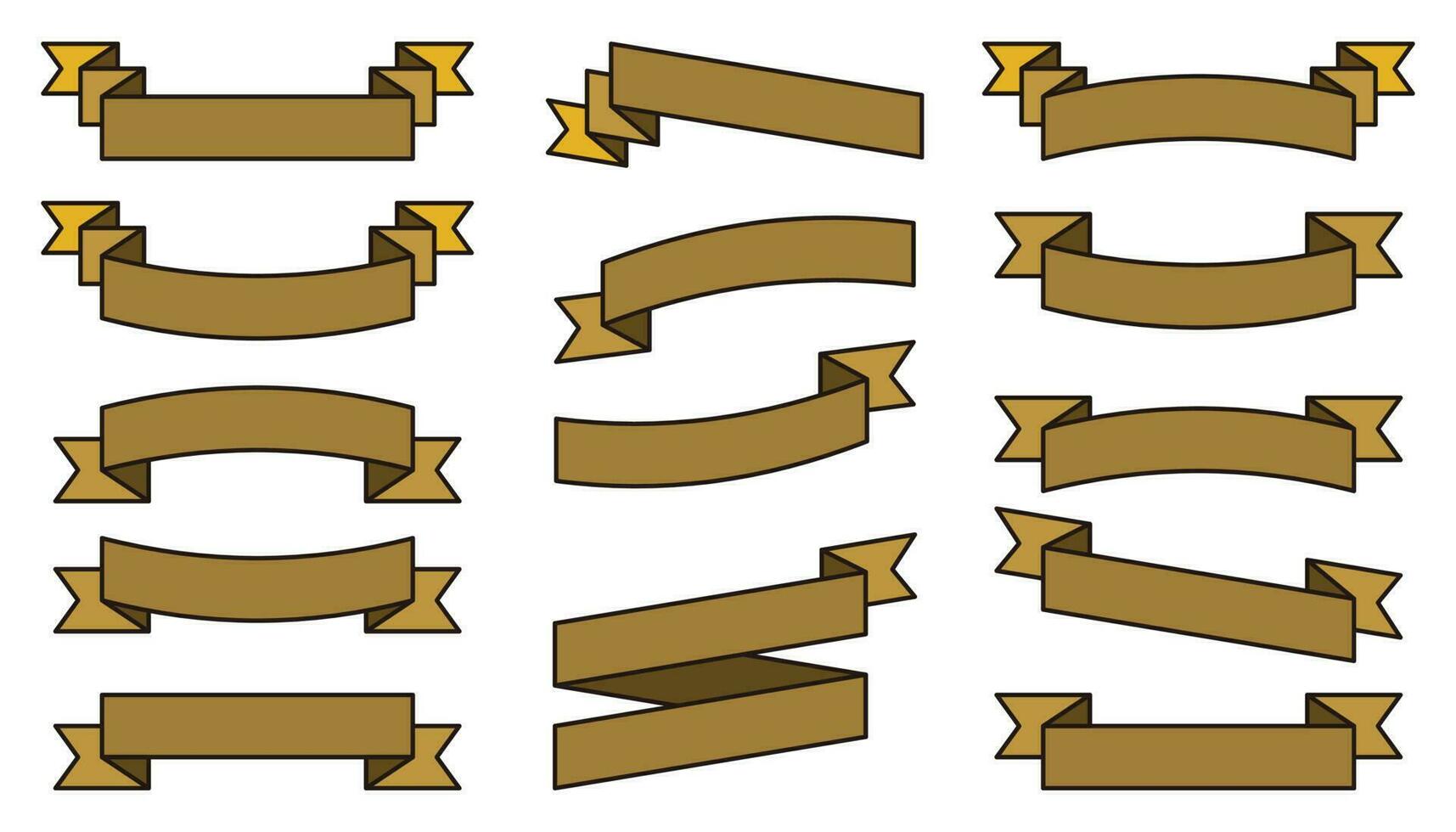 ensemble de plat conception ruban icône avec élégant couleur, vecteur illustration de charte ornement, certificat, bannière.