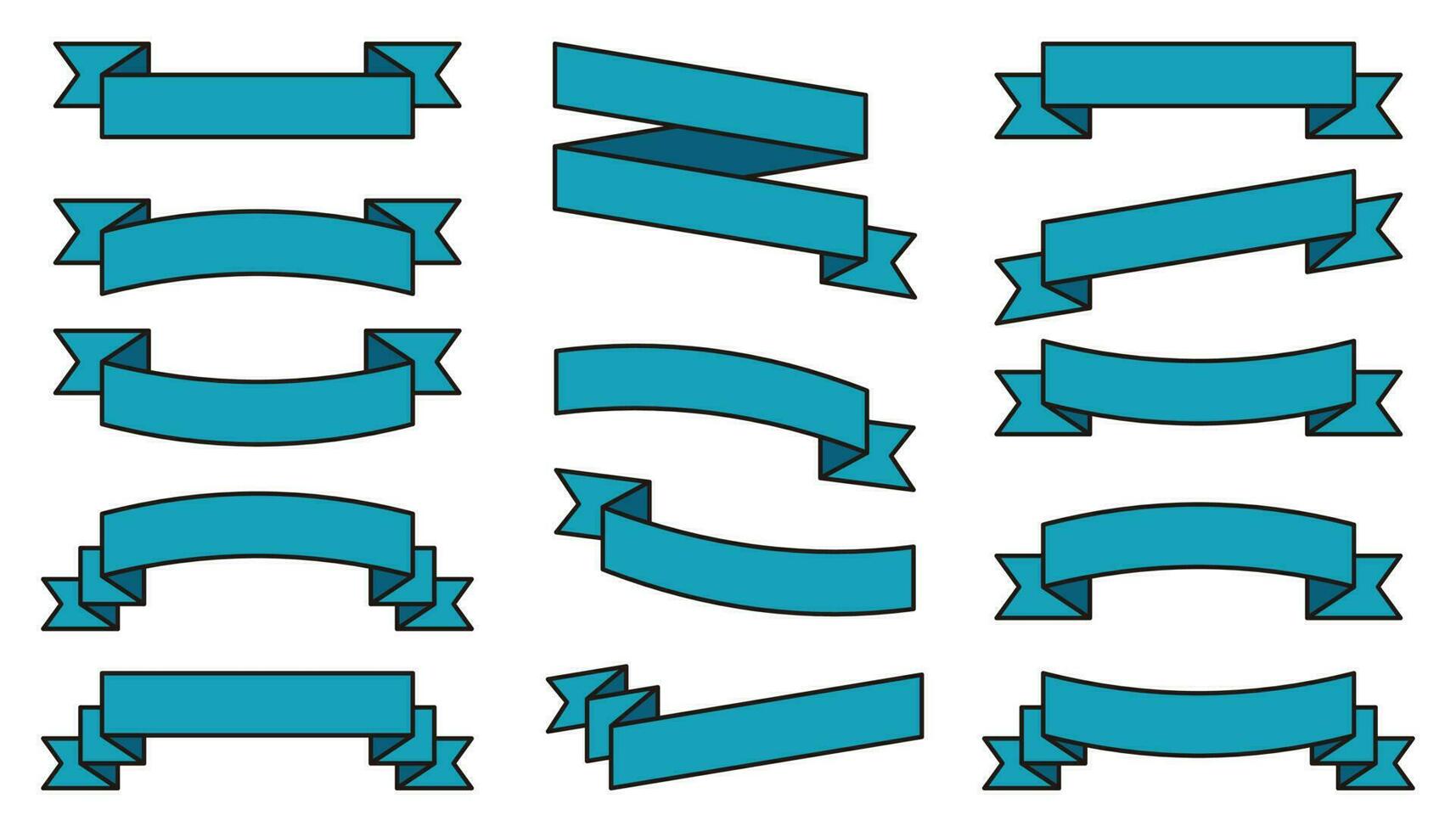 ensemble de plat conception ruban icône avec élégant couleur, vecteur illustration de charte ornement, certificat, bannière.