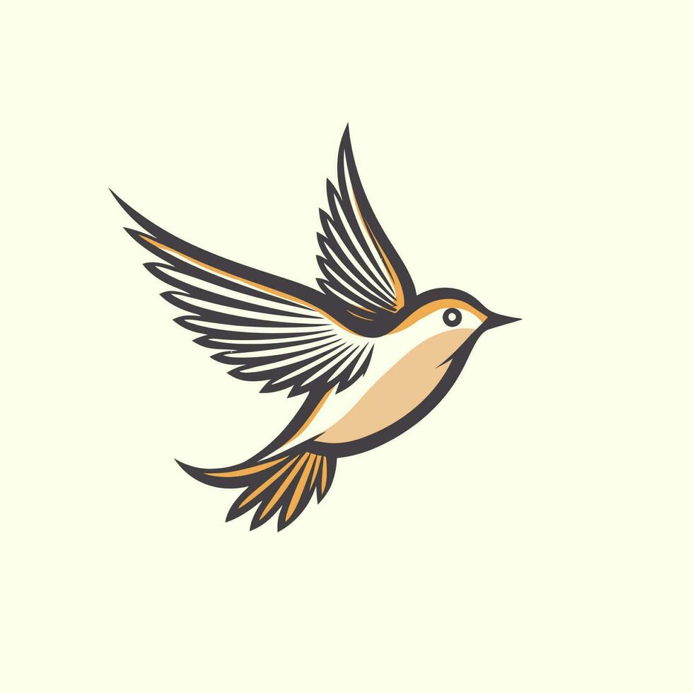 moderne peu oiseau logo illustration conception vecteur