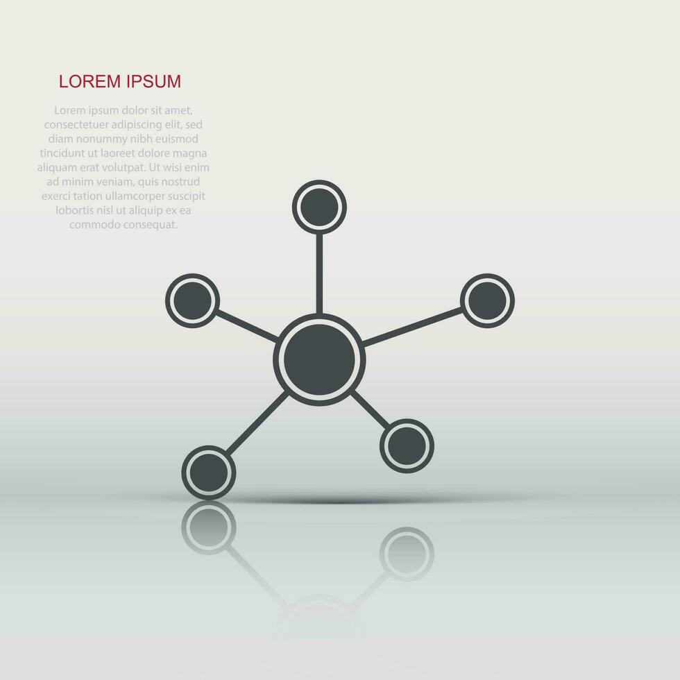 vecteur social réseau, molécule, ADN icône dans plat style. molécule signe illustration pictogramme. ADN affaires concept.