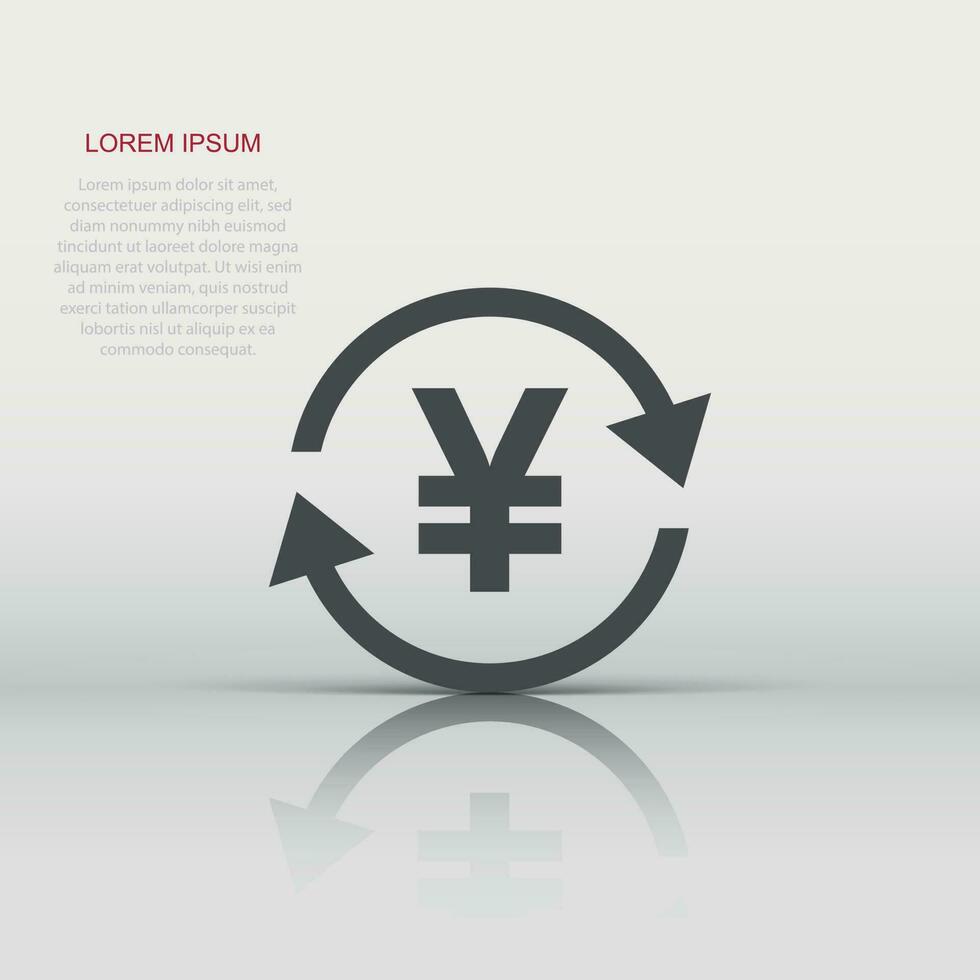 yen, yuan argent devise vecteur icône dans plat style. yen pièce de monnaie symbole illustration sur blanc isolé Contexte. Asie argent affaires concept.