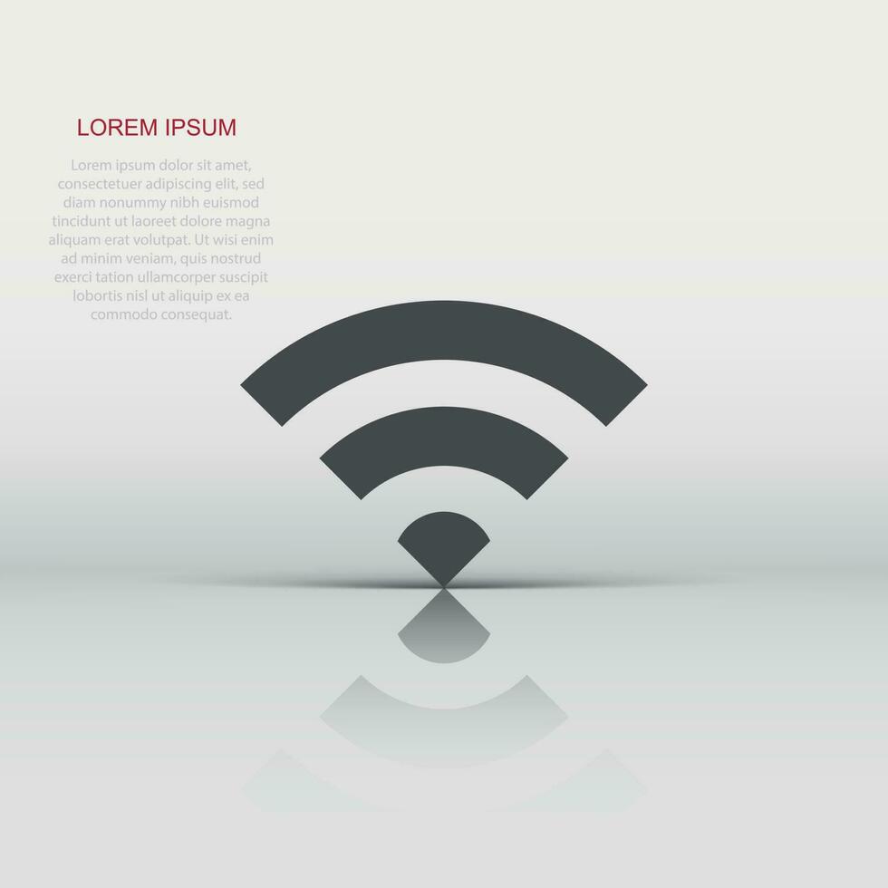 Wifi l'Internet signe icône dans plat style. Wifi sans fil La technologie vecteur illustration sur blanc isolé Contexte. réseau Wifi affaires concept.