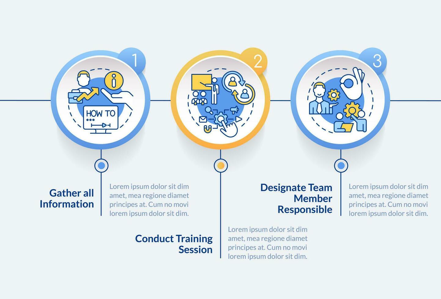 ajustement affaires Logiciel conseils cercle infographie modèle. ensemble en haut application. Les données visualisation avec 3 pas. modifiable chronologie Info graphique. flux de travail disposition avec ligne Icônes vecteur